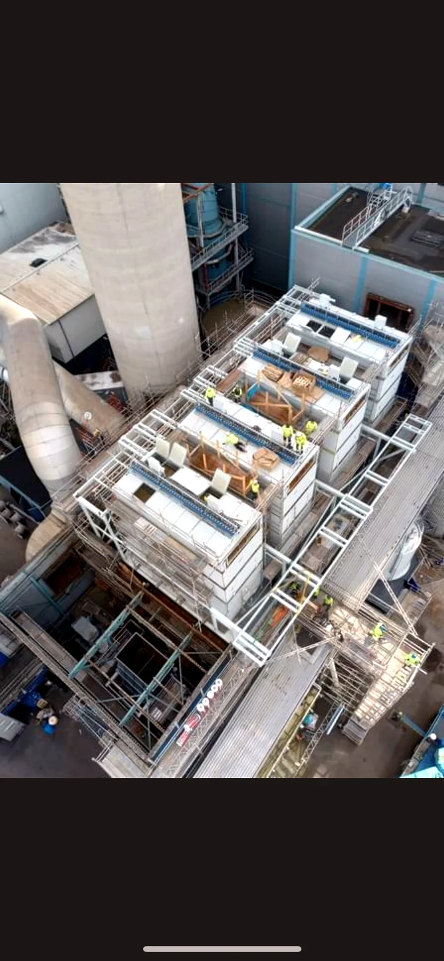 Eco filter dismantling and installation works at a power plant boiler unit - E.ON Sverige Power Plant, Sweden (2023)