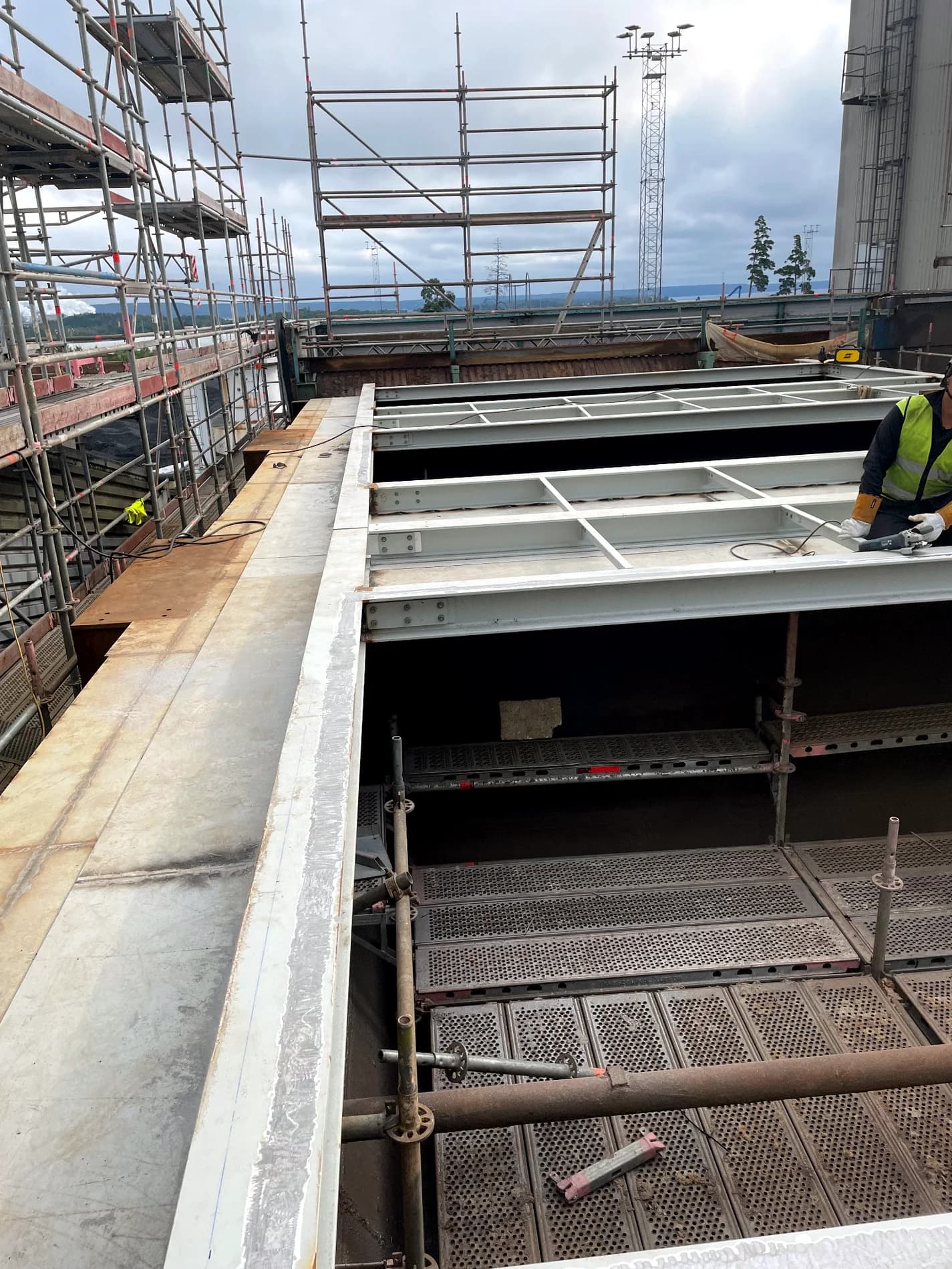 Eco filter dismantling and installation works at a power plant boiler unit - E.ON Sverige Power Plant, Sweden (2023)