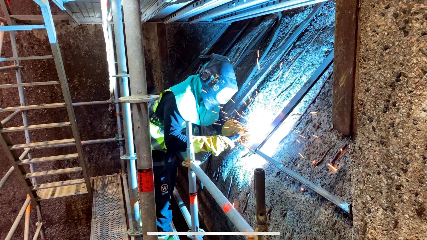 Boiler wall welding work during the SYSAV shutdown in Malmö - SYSAV Boiler Shutdown, Malmö, Sweden (2024)